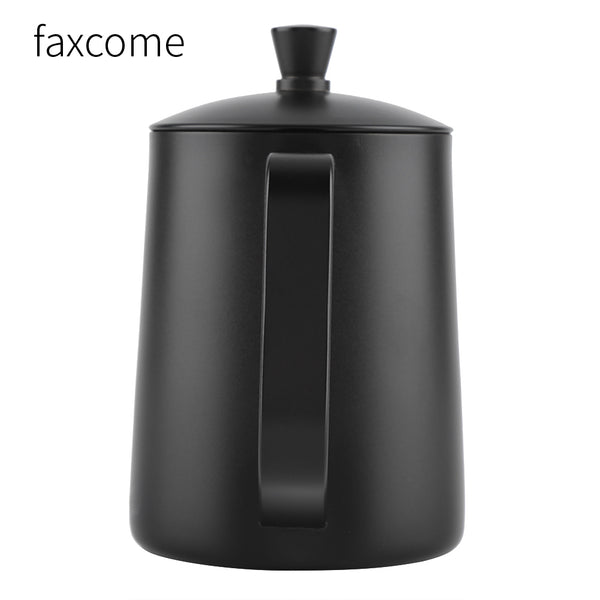 faxcome 550ml faxcome Stainless Steel Long Gooseneck Coffee Pot Kettle with Lid for Home Kitchen Coffee Shop