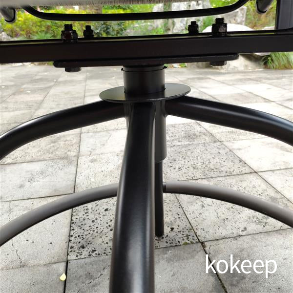 kokeep On Shine 3 PCS Outdoor Furniture,Patio Height Swivel Bar two Chairs and One Table,Bistro Set，Patio Furniture Set，Suitable for Yard,Backyard and Garden