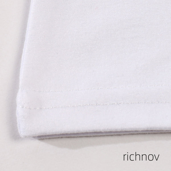 richnov Pure white modal T-shirt round collar long sleeve bottoming shirt overalls