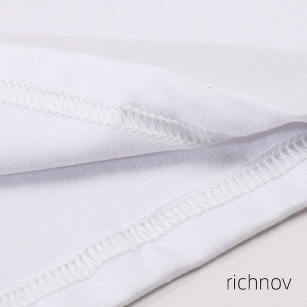 richnov Pure white modal T-shirt round collar long sleeve bottoming shirt overalls