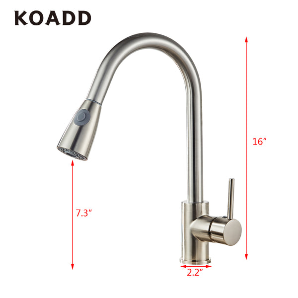 KOADD All Copper Kitchen Pull Faucet