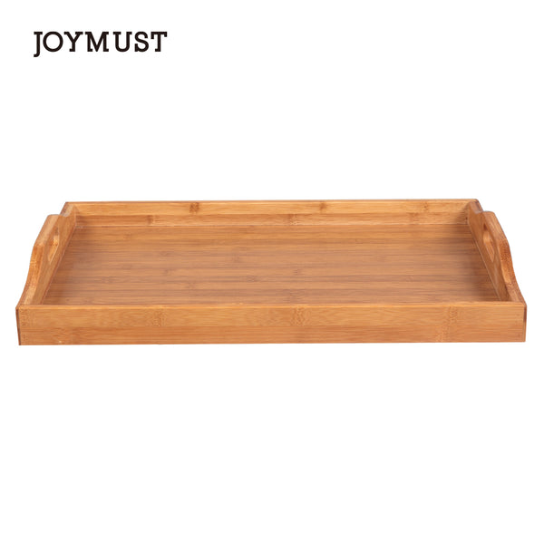 JOYMUST Tray With Handles Wood Color