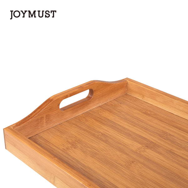 JOYMUST Tray With Handles Wood Color