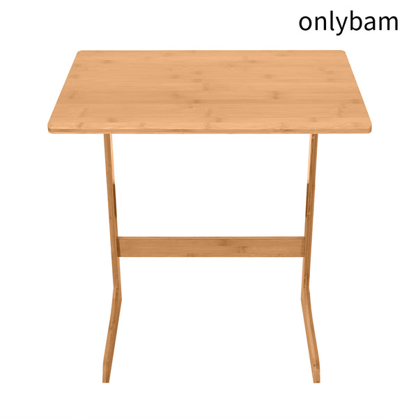 onlybam 60x40x65cm L-shaped Bamboo Sofa Side Table Sandal Wood Color