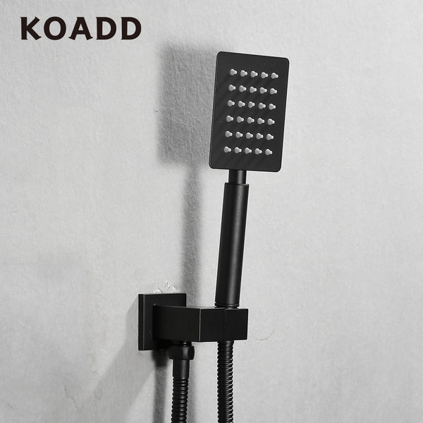 KOADD Stainless Steel Shower Set 10 Inch Top Shower-Black