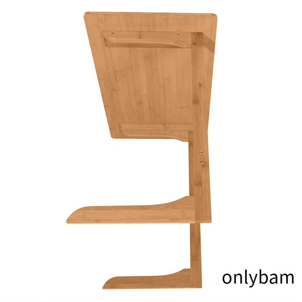 onlybam 60x40x65cm L-shaped Bamboo Sofa Side Table Sandal Wood Color