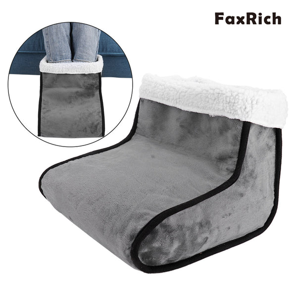 FaxRich 100-240V Electric Foot Warmer Detachable Feet Heating Boot Heater Shoes US Plug (Grey)