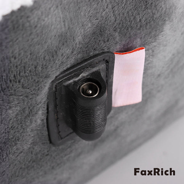 FaxRich 100-240V Electric Foot Warmer Detachable Feet Heating Boot Heater Shoes US Plug (Grey)