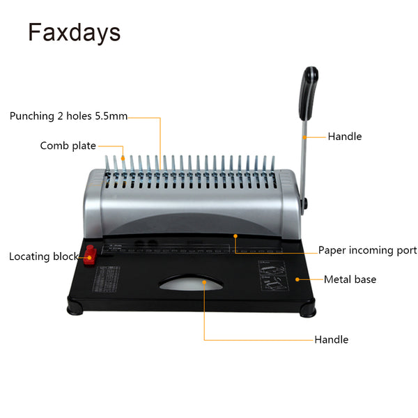 Faxdays 21-Hole 450 Sheets Electric Paper Hole Punches Binder Binding Machine Scrapbook
