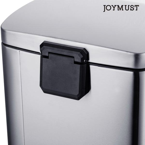 JOYMUST Rectangle, Stainless Steel, Soft-Close, Step Trash can, 30L