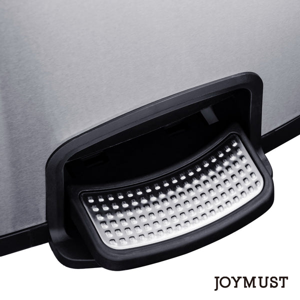JOYMUST Rectangle, Stainless Steel, Soft-Close, Step Trash can, 30L